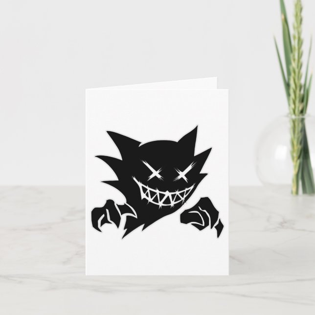 Tarjeta Ghost Demon Sketchy Blackwork Tattoo Flash (Anverso)