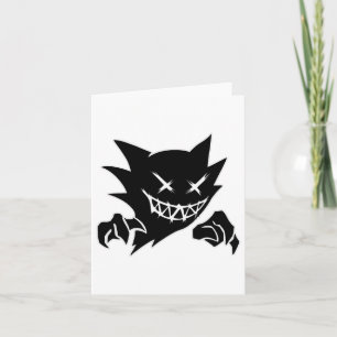 Tarjeta Ghost Demon Sketchy Blackwork Tattoo Flash