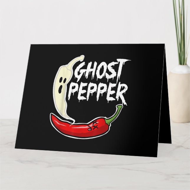 Tarjeta Ghost Pepper Funny Spicny Hot Halloween Ghost Pepp (Anverso)