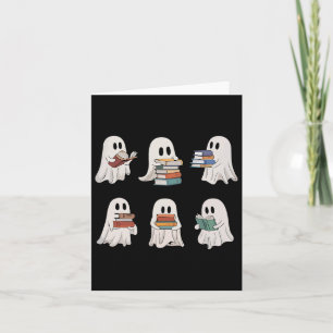 Tarjeta Ghost Reading Books Teacher Halloween Librarian Cu