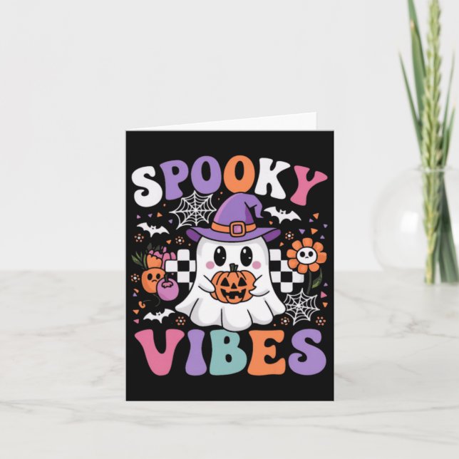 Tarjeta Ghost Retro Groovy Fantasma Gir (Anverso)