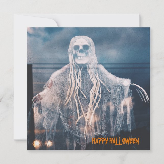 Tarjeta Ghost Wish Happy Halloween Personalizado (Anverso)
