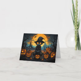 Tarjeta Ghoul Halloween Y Calabaza