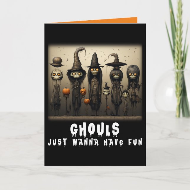Tarjeta Ghouls divertidos solo quieren tener brujas divert (Anverso)