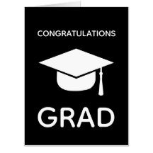 Giant Felicitaciones Grad Graduation Card Black