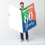 Tarjeta Giant Happy 80th Birthday Card<br><div class="desc">Celebrar un cumpleaños con una tarjeta gigante personalizada que muestre el nombre del destinatario,  y el número de años. Añade también tu propio mensaje personal. 80 años.</div>