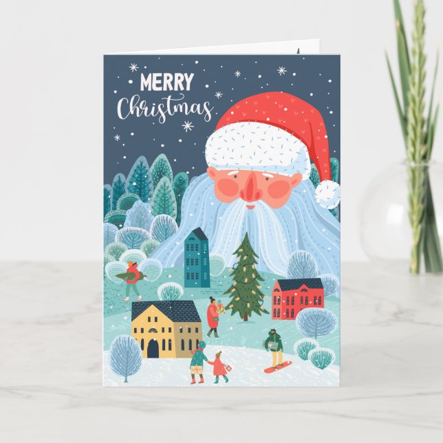 Tarjeta Giant Santa Supervisa a los Navidades de la ciudad (Anverso)
