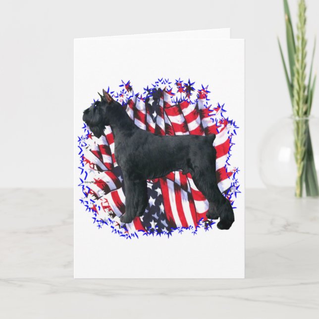 Tarjeta Giant Schnauzer Patriot (Anverso)