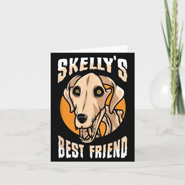 Tarjeta Giant Skelly Dog Halloween (Anverso)