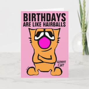 TARJETA GIBBY CAT FUNNY BIRTHDAY GREETING CARDS