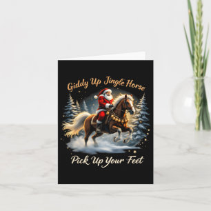 Tarjeta Giddy Up Jingle Horse Coge Tus Pies Nochebuena San