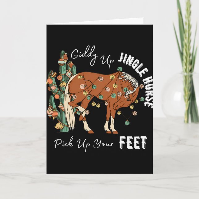 Tarjeta Giddy Up Jingle Horse Pick Up Your Feet Western Ch (Anverso)