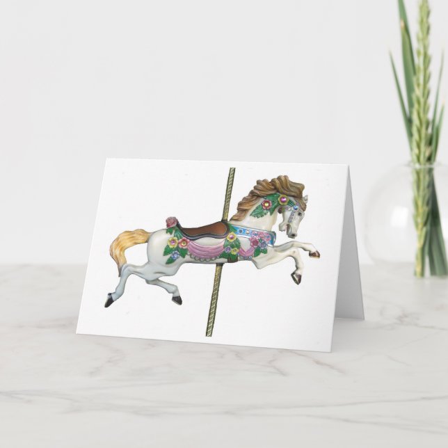Tarjeta Giddy Up Merry Go Round Horse Blank (Anverso)