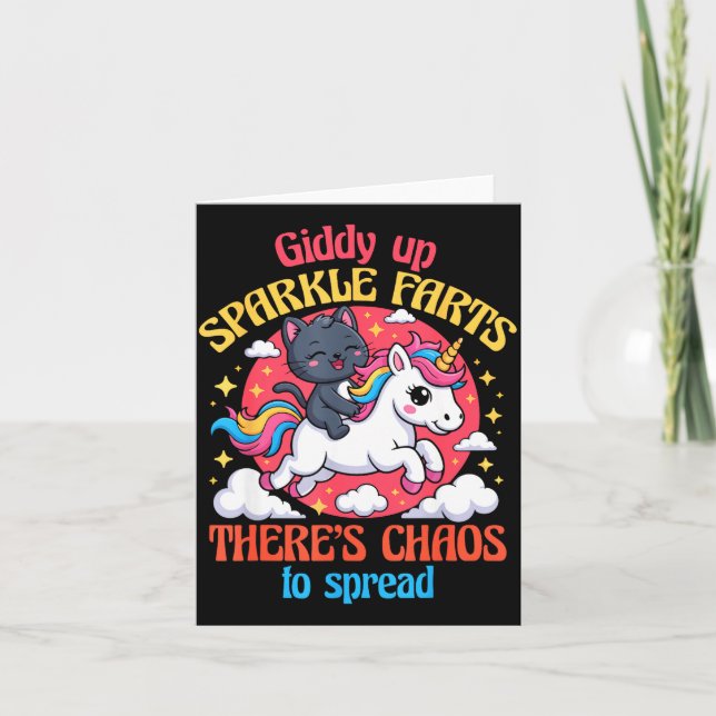 Tarjeta Giddy Up Sparkle Farts There's Chaos To Spread Cut (Anverso)