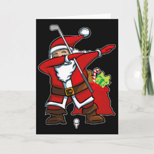 Tarjeta Gif de Navidad Dabbing Golf Santa Hip Hop Dab Bail