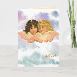 TARJETA GIFT BAG TWIN ANGELS IN PASTELS 