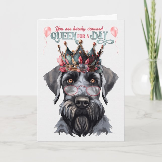 Tarjeta Gigante Reina Schnauzer por un día de cumpleaños g (Anverso)