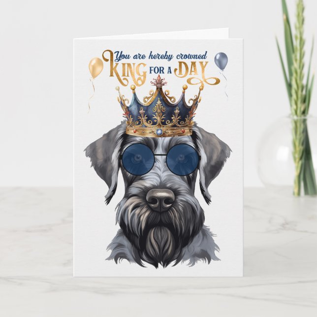 Tarjeta Gigante Schnauzer King por un día de cumpleaños gr (Anverso)