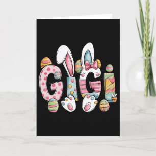 Tarjeta Gigi Bunny Ojos de Conejo Lazo Coquette Floral Mam