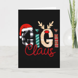 Tarjeta Gigi Claus Reno Ciervo Navidad 