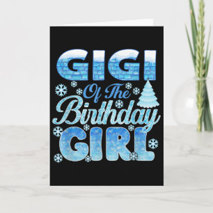 Tarjeta Gigi De La Niña Cumpleañera Copos de Nieve Temátic