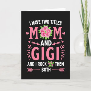 Tarjeta Gigi de Mamá con flores rosas