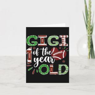 Tarjeta Gigi del niño de 1 año de fútbol primer cumpleaños