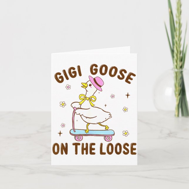 Tarjeta Gigi Goose On The Loose Funny Birthday Matching Fa (Anverso)