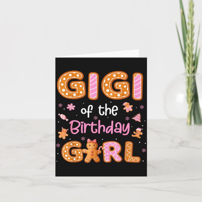 Tarjeta Gigi Of The Birthday Girl Gingerbread Family Chris (Anverso)