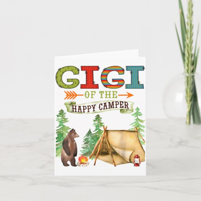 Tarjeta Gigi Of The Happy Camper First Birthday Camng  (Anverso)