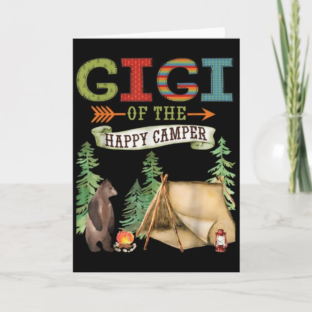 Tarjeta Gigi Of The Happy Camper First Birthday Camng  (Anverso)