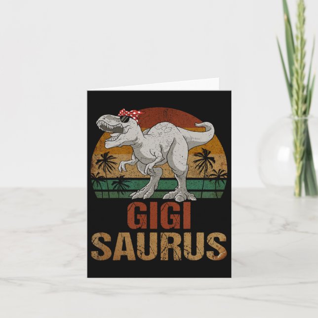 Tarjeta Gigisaurus T Rex Dinosaur Gigi Saurus Día de la Ma (Anverso)