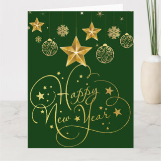 Tarjeta Gilded Midnight New Year’s Eve Card – Luxury 