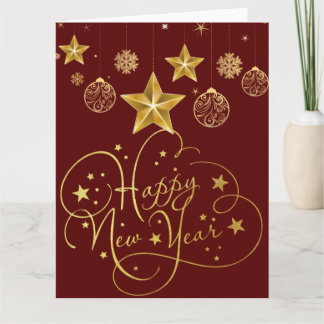 Tarjeta Gilded Midnight New Year’s Eve Card – Luxury 