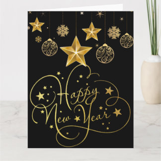 Tarjeta Gilded Midnight New Year’s Eve Card – Luxury Foile