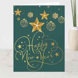 Tarjeta Gilded Midnight New Year’s Eve Card – Luxury Foile