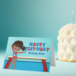 Tarjeta Gimnasia Chica afroamericano cumpleaños