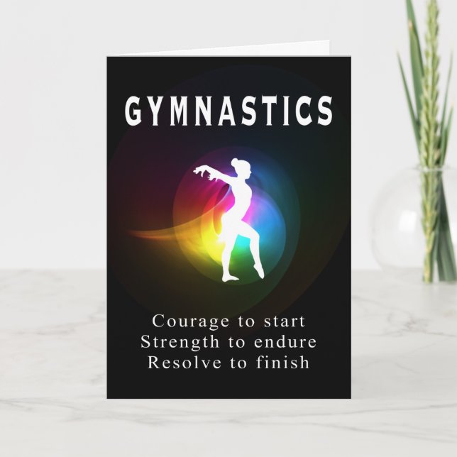 Tarjeta Gimnasia Cita Inspiradora Silhouette femenina (Anverso)