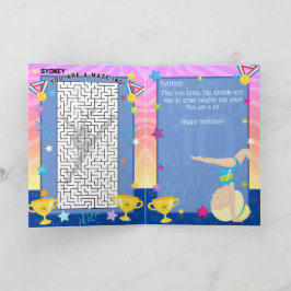 Tarjeta Gimnasia de Chicas rubios es un cumpleaños de labe