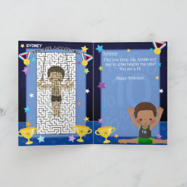 Tarjeta Gimnasia De Niños Marrones Eres Un Cumpleaños A-Ma