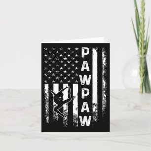 Tarjeta Gimnasia Gimnasta Pawpaw Bandera de América Vintag