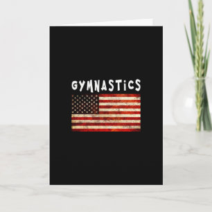 Tarjeta Gimnasia Grunge Americana Bandera USA