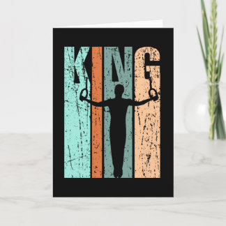 Tarjeta Gimnasia masculina King Retro angustiado Cumpleaño