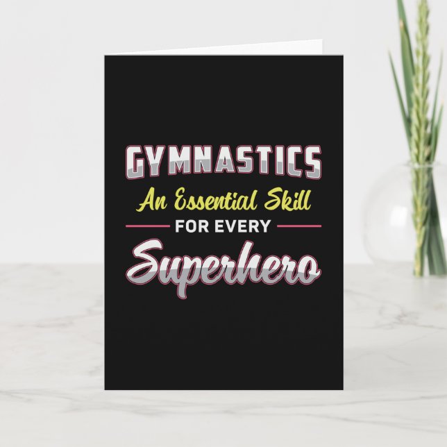 Tarjeta Gimnasia Superhéroe Acrobat Barras Gimnast (Anverso)