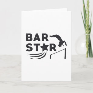 Tarjeta Gimnasia Unven Bar Estrella Acrobat Beam Gymnast