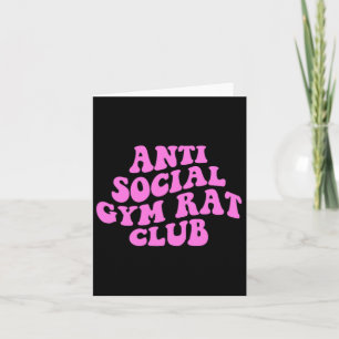 Tarjeta Gimnasio anti social Rat Club Gracioso Gym Fitness