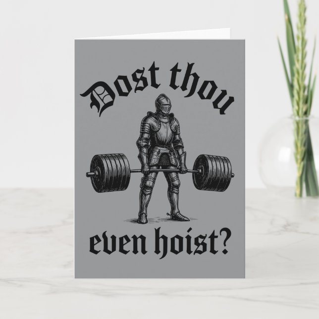 Tarjeta Gimnasio Divertido ¿De Verdad Levantas Medieval (Anverso)