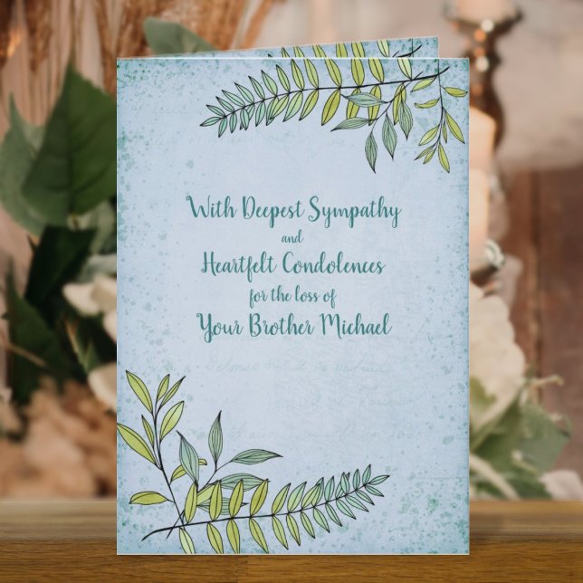 Tarjeta Gimnasio personalizada de color de agua (Watercolor Greenery Personalized Sympathy Card)