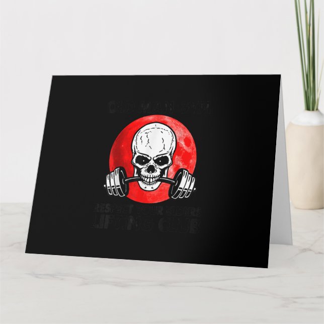 Tarjeta Gimnasio Viejo Respeta a sus Ancianos Levantando e (Anverso)