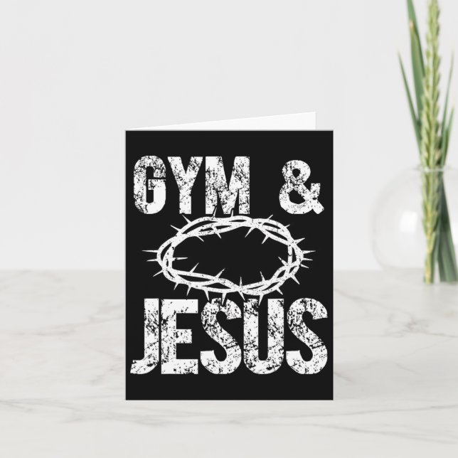 Tarjeta Gimnasio Y Jesús Constructor De Cuerpos Cristianos (Anverso)